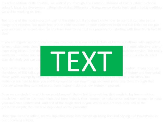 Text in PowerPoint